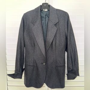Vintage Perry Ellis Charcoal Wool Blazer